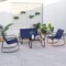 4-Piece Outdoor Patio Rocking Chair Set with Loveseat & Glass-Top Table